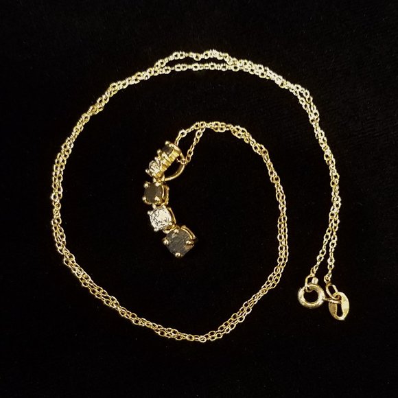 New in Box Sapphire and Diamond Accent Necklace - Picture 3 of 4